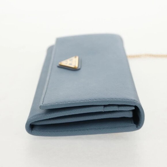 PRADA Long Wallet Safiano leather Light Blue Auth 146803V - Picture 8 of 16